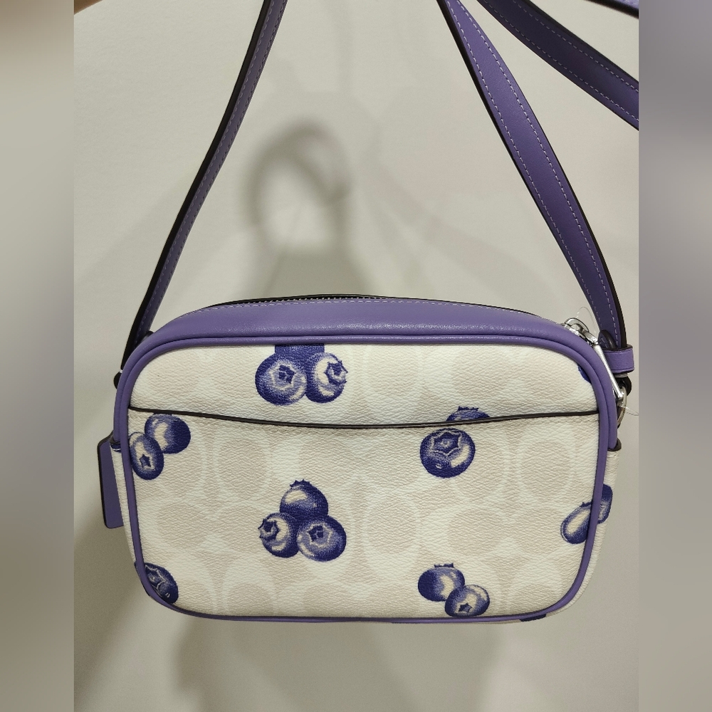 Mini Jamie Camera Bag In Signature Canvas With Blueberry Print - Picture 7 of 10